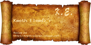 Kmeth Elemér névjegykártya